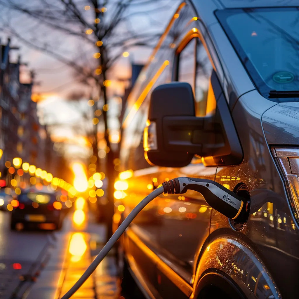 Elektrische bestelbus van 247 House Clearance aan het opladen